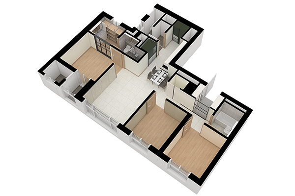 59㎡ B 타입 3D 평면